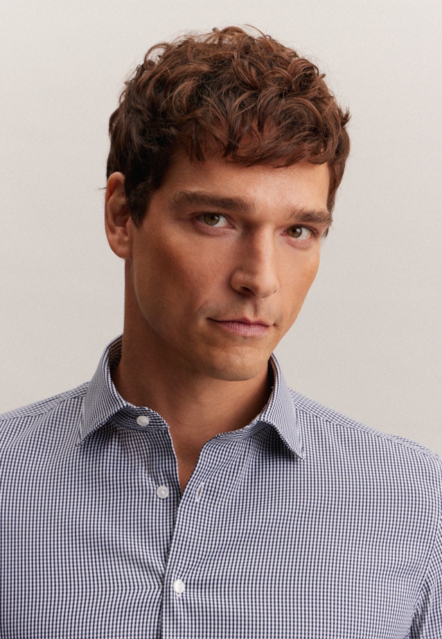 Slim Performance shirt Check in Dark Blue |  Seidensticker Onlineshop