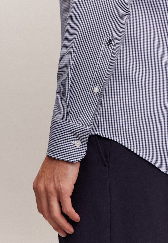 Slim Performance shirt Check in Dark Blue |  Seidensticker Onlineshop