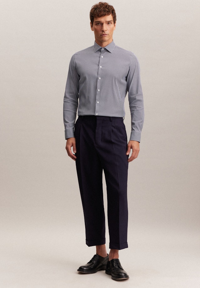 Slim Performance shirt Check in Dark Blue |  Seidensticker Onlineshop