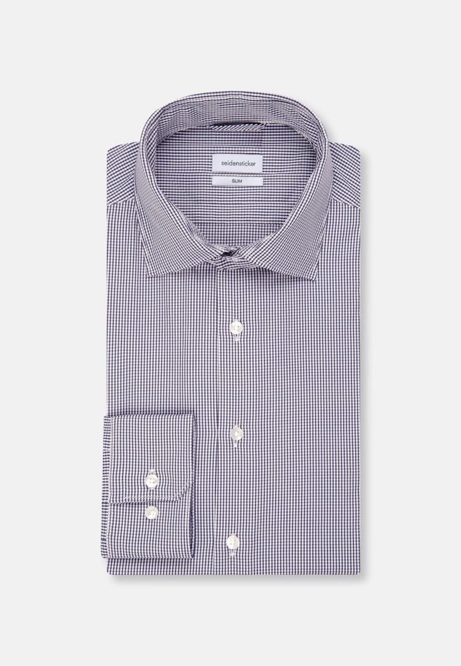 Slim Performance-Hemd Karo in Dunkelblau | Seidensticker Onlineshop