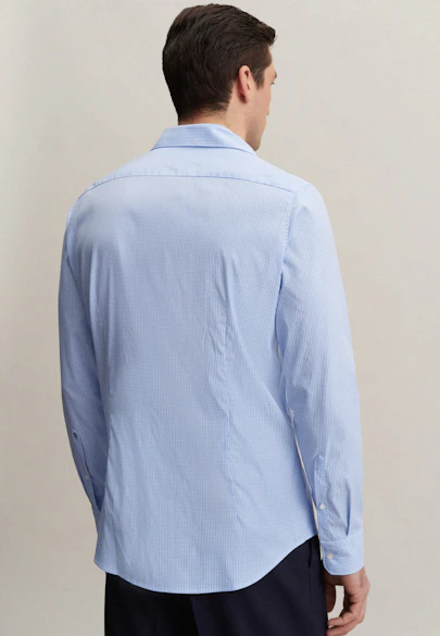 Slim Chemise Performance carreaux in Bleu Clair | Seidensticker Onlineshop