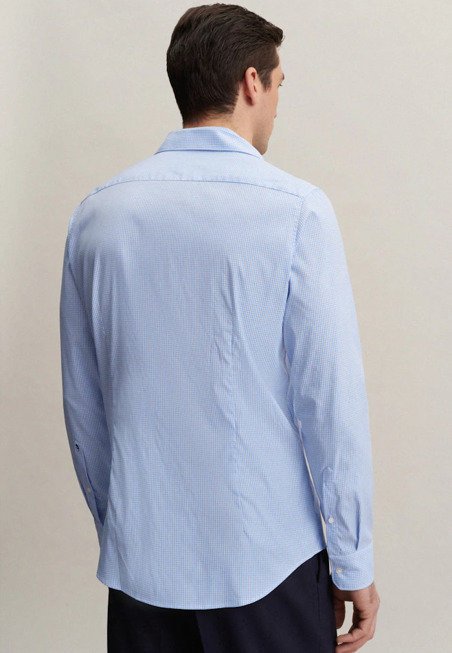 Slim Chemise Performance carreaux dans Bleu Clair | Boutique en ligne Seidensticker