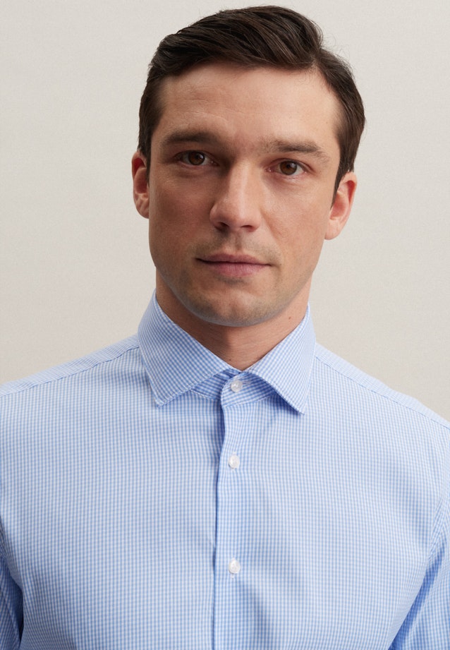 Slim Performance-Hemd Karo in Hellblau |  Seidensticker Onlineshop