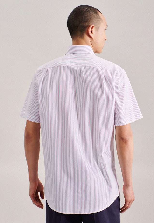 Bügelfreies Popeline Kurzarm Business Hemd in Regular mit Kentkragen in Rosa/Pink |  Seidensticker Onlineshop