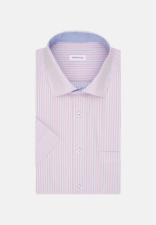 Non-iron Popeline Korte mouwen Business overhemd in Regular with Kentkraag in Roze/Pink |  Seidensticker Onlineshop