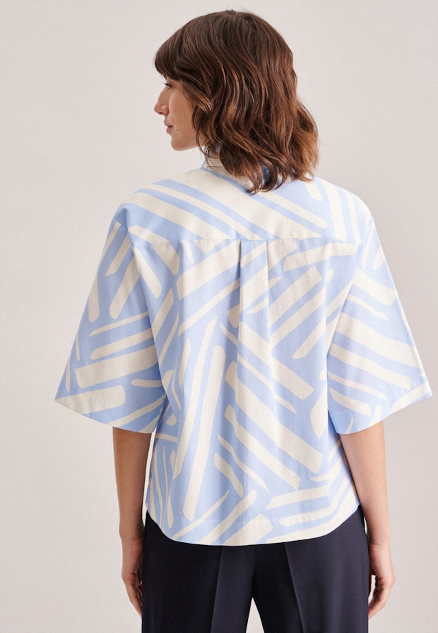 Short sleeve Satin Shirt Blouse in Light Blue | Seidensticker Onlineshop