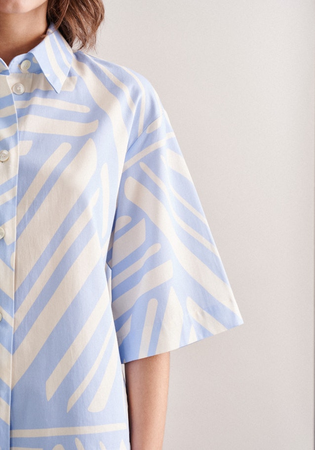 Korte mouwen Satin Shirtblouse in Lichtblauw |  Seidensticker Onlineshop