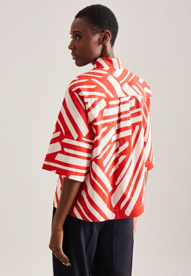 Short sleeve Satin Shirt Blouse in Red |  Seidensticker Onlineshop