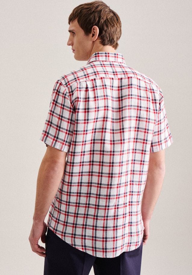 Linen Short sleeve Business Shirt in Regular with Kent-Collar in Red | Seidensticker Onlineshop