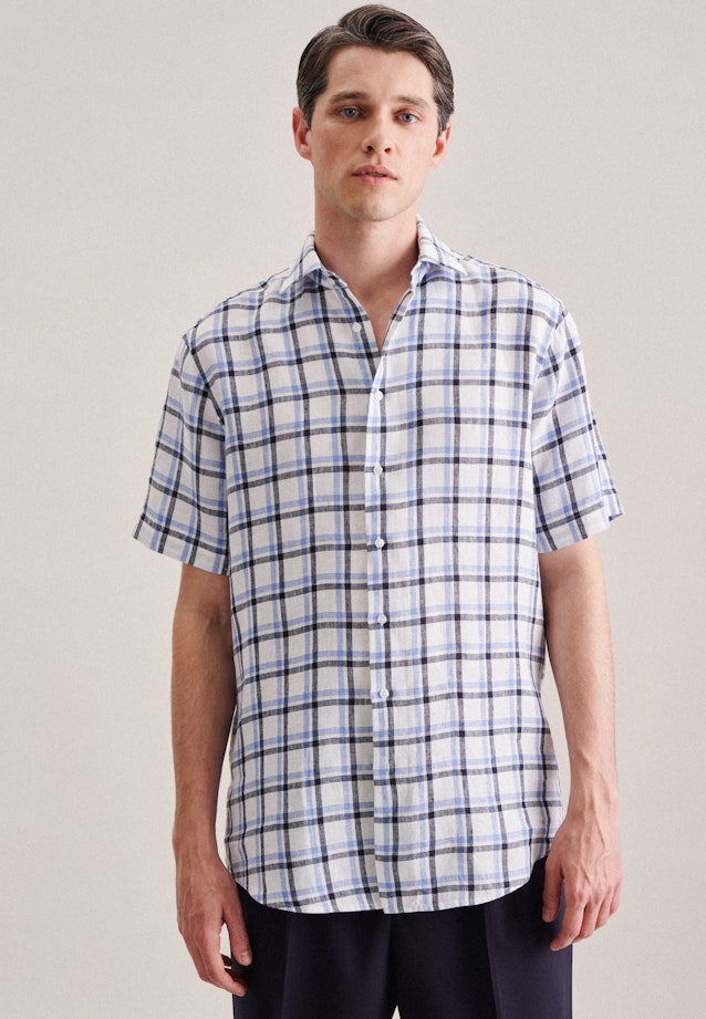 Regular Business Hemd Karo in Dunkelblau |  Seidensticker Onlineshop