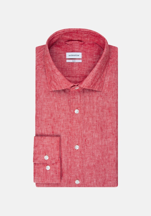 Leinen Business Hemd in Slim mit Kentkragen in Rot |  Seidensticker Onlineshop