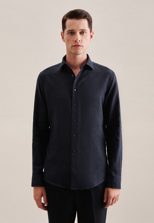 Slim Business Hemd Uni in Dunkelblau |  Seidensticker Onlineshop