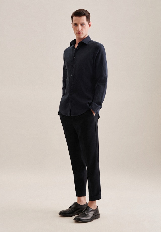 Slim Business Hemd Uni in Dunkelblau |  Seidensticker Onlineshop
