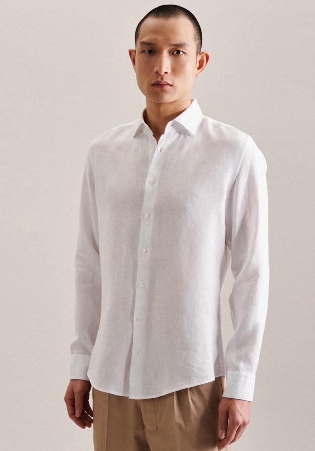Leinen Business Hemd in Slim mit Kentkragen in Weiß | Seidensticker Onlineshop