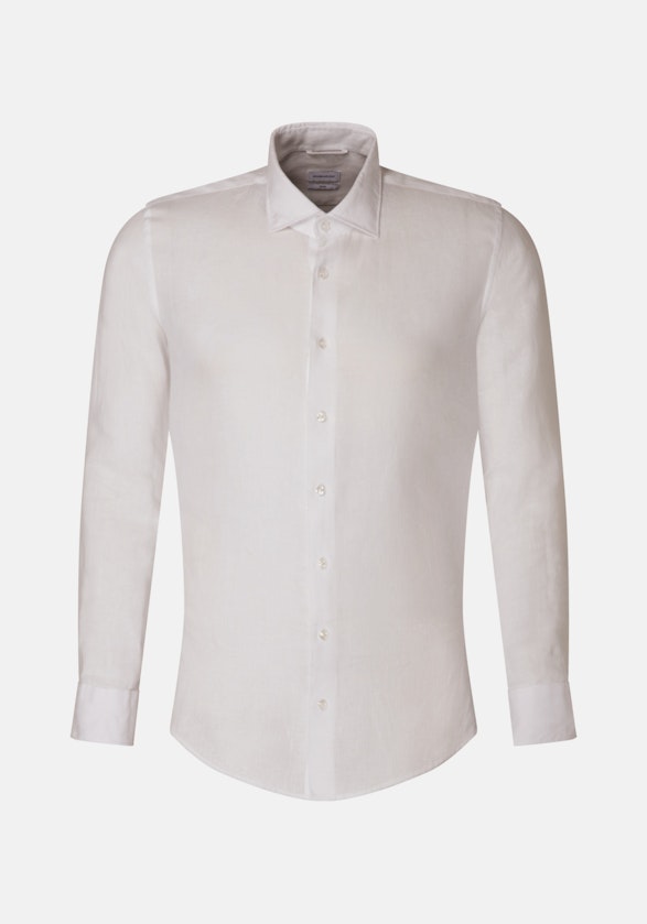 Leinen Business Hemd in Slim mit Kentkragen in Weiß |  Seidensticker Onlineshop