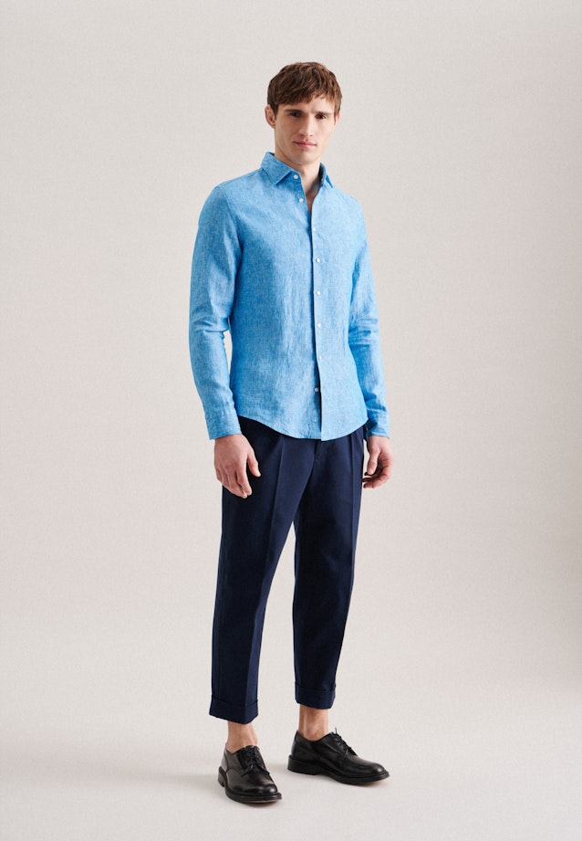 Business Shirt in Slim with Kent-Collar in Turquoise |  Seidensticker Onlineshop