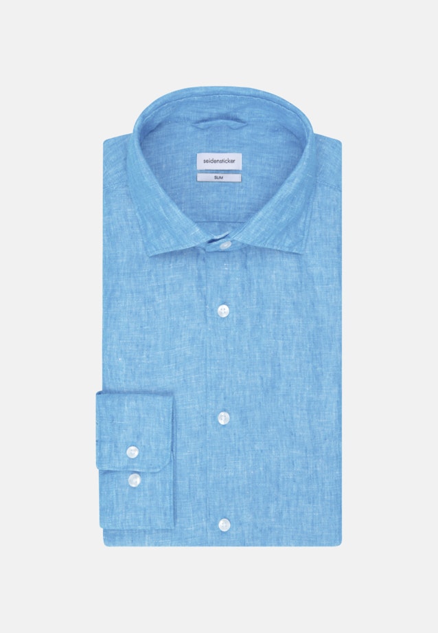 Chemise Business Slim Lin Col Kent in Turquoise |  Seidensticker Onlineshop