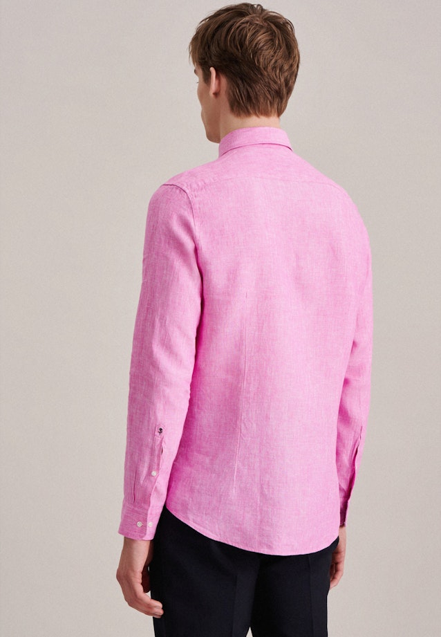 Leinen Business Hemd in Slim mit Kentkragen in Rosa/Pink | Seidensticker Onlineshop