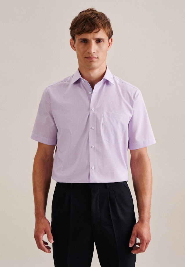 Regular Business Hemd Karo in Rosa/Pink |  Seidensticker Onlineshop