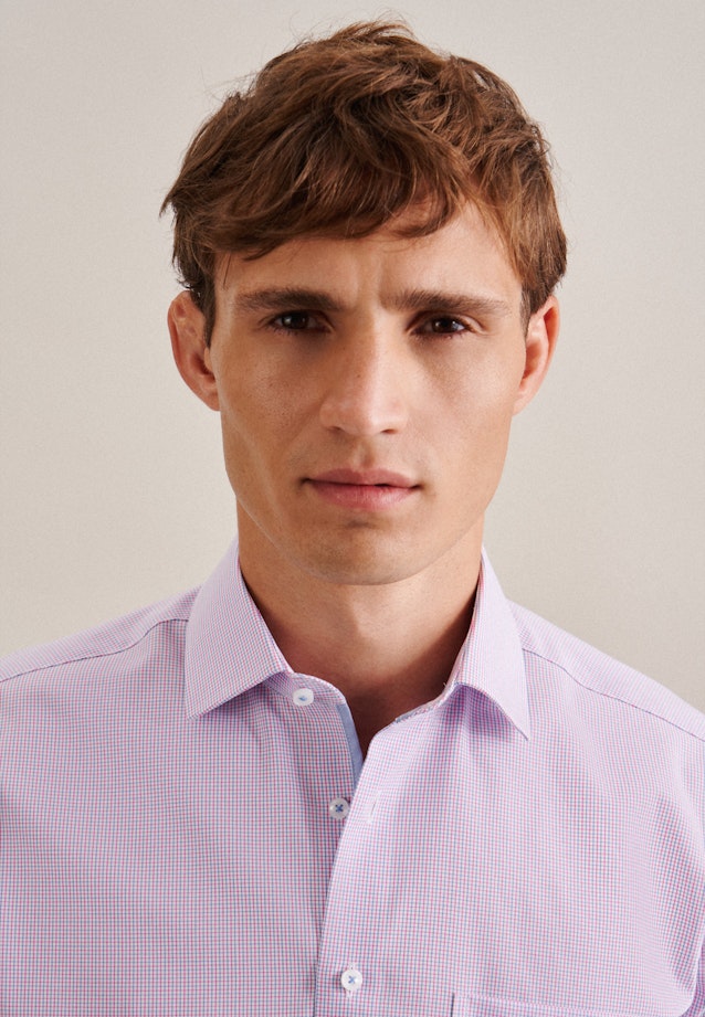 Regular Business Hemd Karo in Rosa/Pink |  Seidensticker Onlineshop