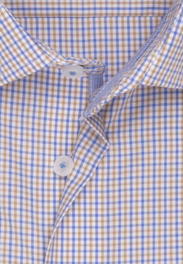 Non-iron Poplin Business Shirt in Slim with Kent-Collar in Brown |  Seidensticker Onlineshop