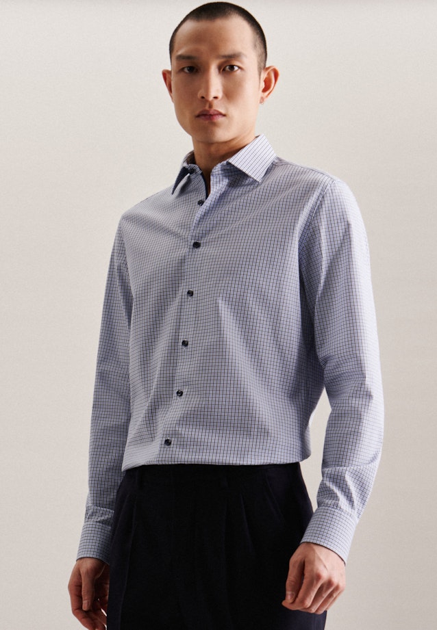 Slim Chemise d'affaires carreaux in Bleu Foncé |  Seidensticker Onlineshop