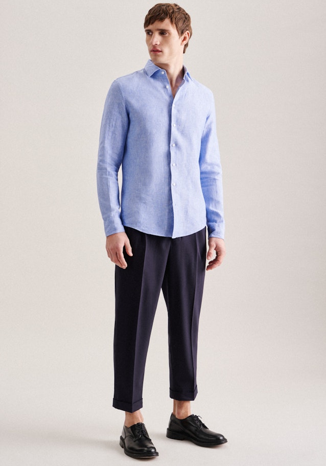 Chemise Business Shaped Lin Col Kent in Bleu Clair |  Seidensticker Onlineshop