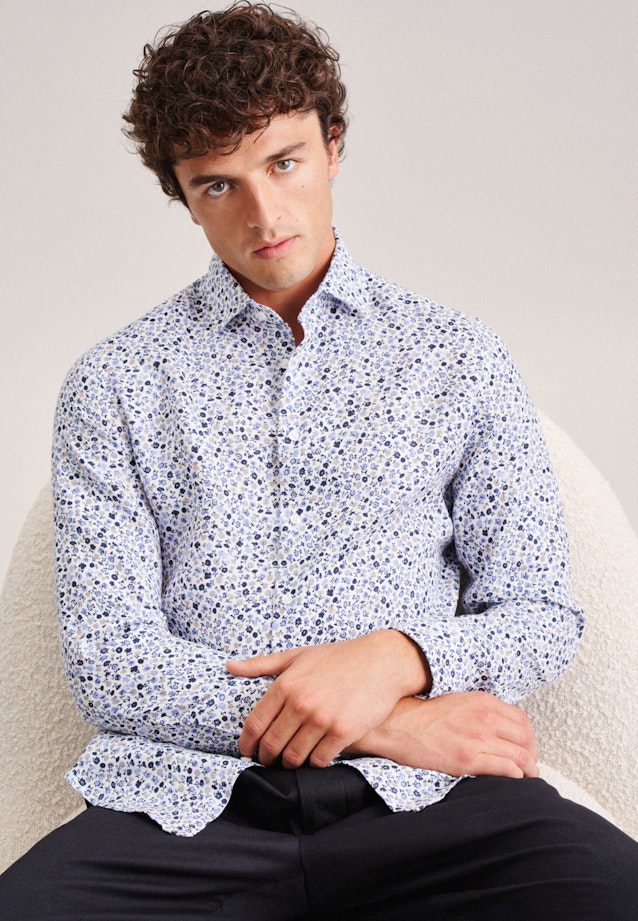 Shaped Business Hemd Floral in Braun |  Seidensticker Onlineshop