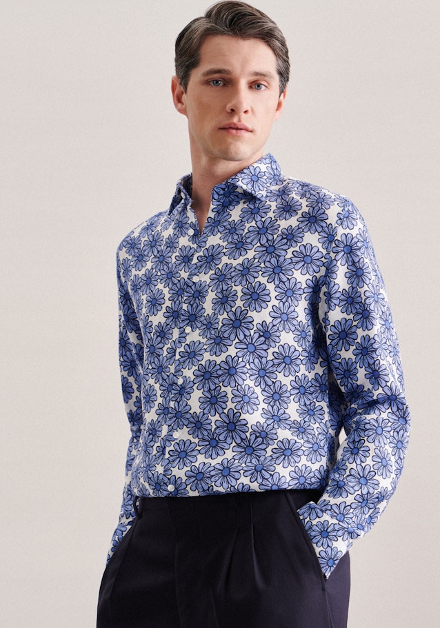 X-Slim Business Hemd Floral in Hellblau | Seidensticker Onlineshop