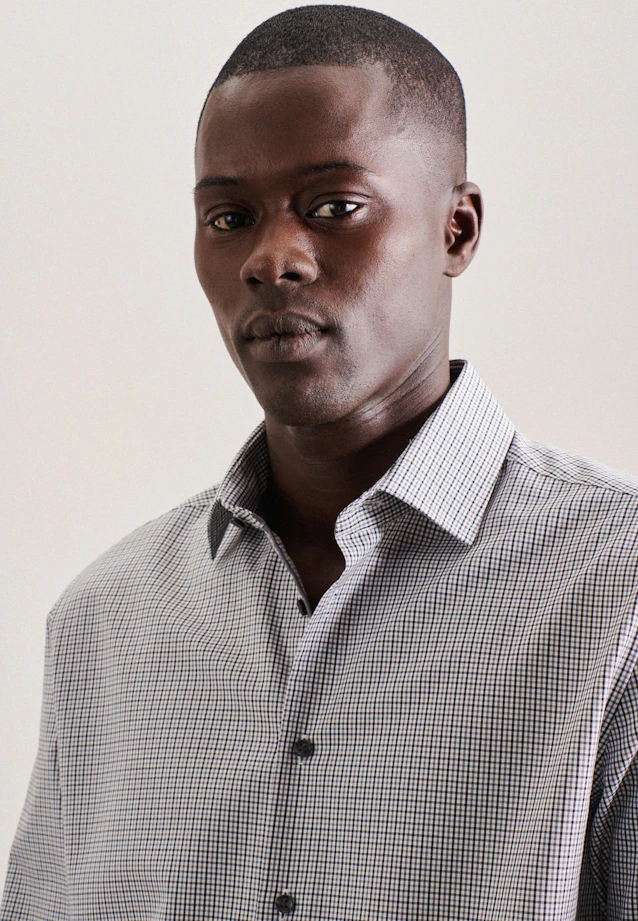Shaped Business shirt Check in Grey |  Seidensticker Onlineshop