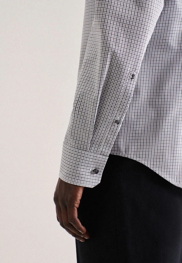 Shaped Business shirt Check in Grey |  Seidensticker Onlineshop