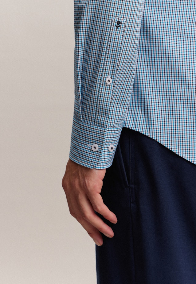 Shaped Business Hemd Karo in Türkis |  Seidensticker Onlineshop