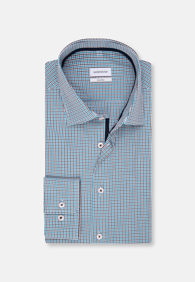 Shaped Business Hemd Karo in Türkis |  Seidensticker Onlineshop