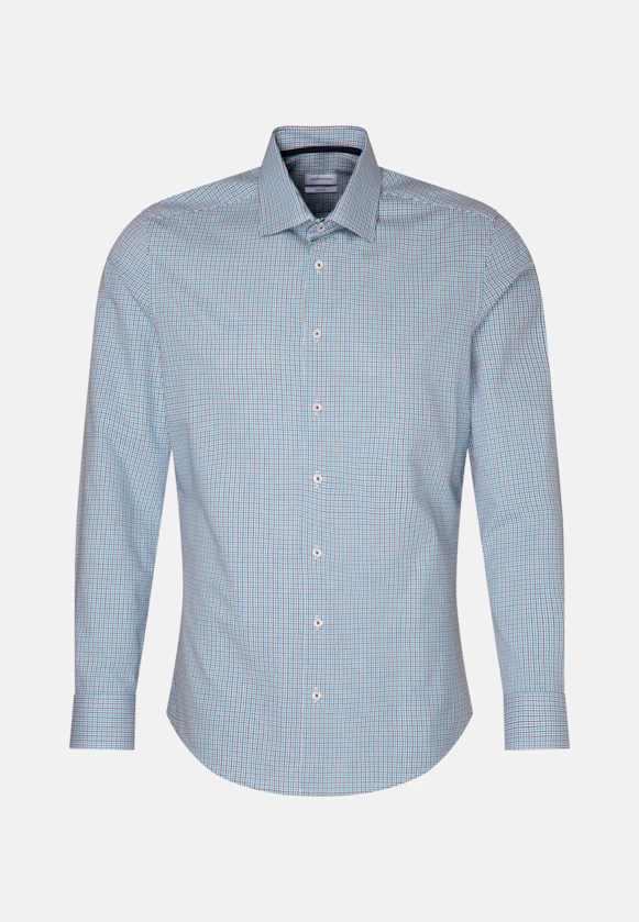 Shaped Chemise d'affaires carreaux in Turquoise |  Seidensticker Onlineshop