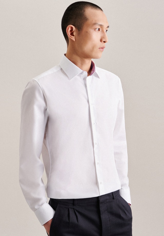 Non-iron Popeline Business overhemd in X-Slim with Kentkraag in Wit | Seidensticker Onlineshop