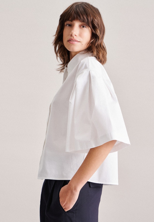 Korte mouwen Popeline Shirtblouse in Wit | Seidensticker Onlineshop