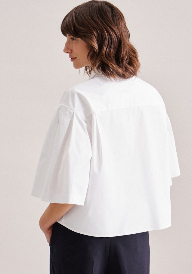 Short sleeve Poplin Shirt Blouse in White | Seidensticker Onlineshop