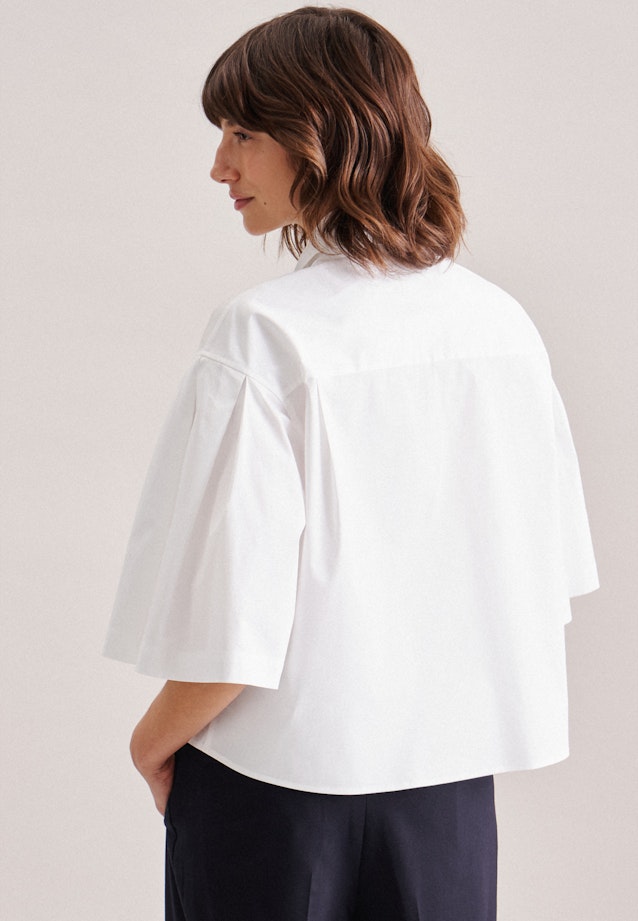 Korte mouwen Popeline Shirtblouse in Wit | Seidensticker Onlineshop