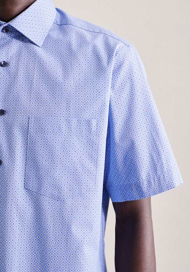 Poplin Short Arm Business Shirt in Regular with Kent-Collar in Light Blue |  Seidensticker Onlineshop