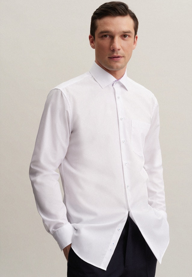 Regular Chemise d'affaires Uni in Blanc |  Seidensticker Onlineshop