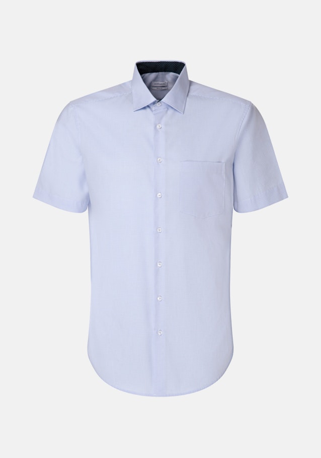 Non-iron Poplin Short Arm Business Shirt in Regular with Kent-Collar in Light Blue |  Seidensticker Onlineshop
