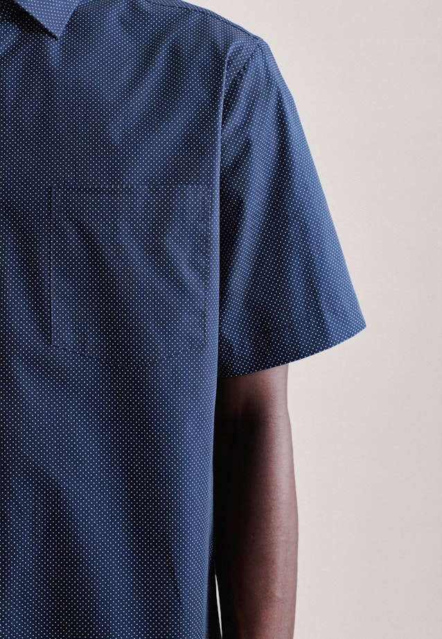 Poplin Short Arm Business Shirt in Regular with Kent-Collar in Dark Blue |  Seidensticker Onlineshop
