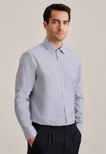 Regular Business Hemd Streifen in Mittelblau |  Seidensticker Onlineshop