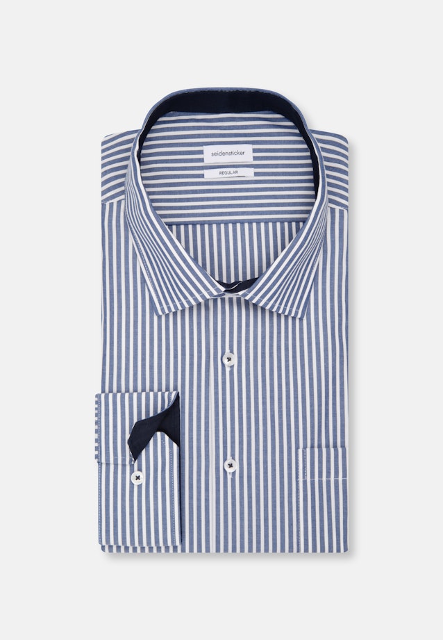 Regular Business Hemd Streifen in Mittelblau |  Seidensticker Onlineshop