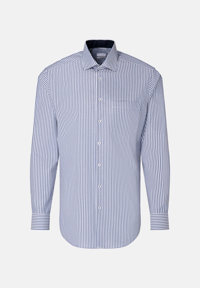 Regular Business Hemd Streifen in Mittelblau |  Seidensticker Onlineshop