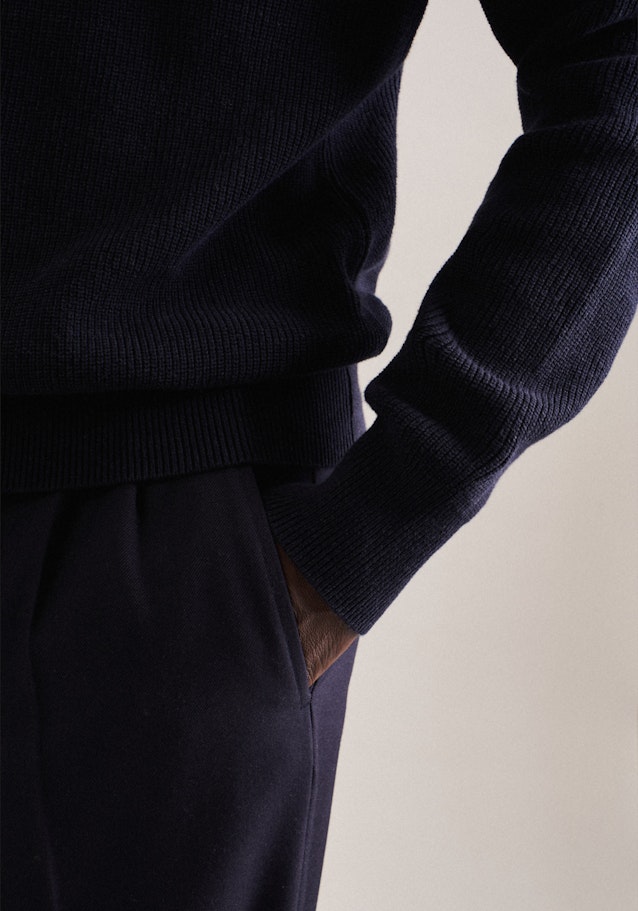 Stand-Up Collar Pullover in Dark Blue |  Seidensticker Onlineshop