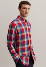 Leinen Business Hemd in Regular mit Button-Down-Kragen in Rot |  Seidensticker Onlineshop