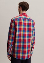 Leinen Business Hemd in Regular mit Button-Down-Kragen in Rot |  Seidensticker Onlineshop