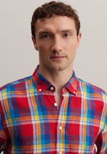 Leinen Business Hemd in Regular mit Button-Down-Kragen in Rot |  Seidensticker Onlineshop