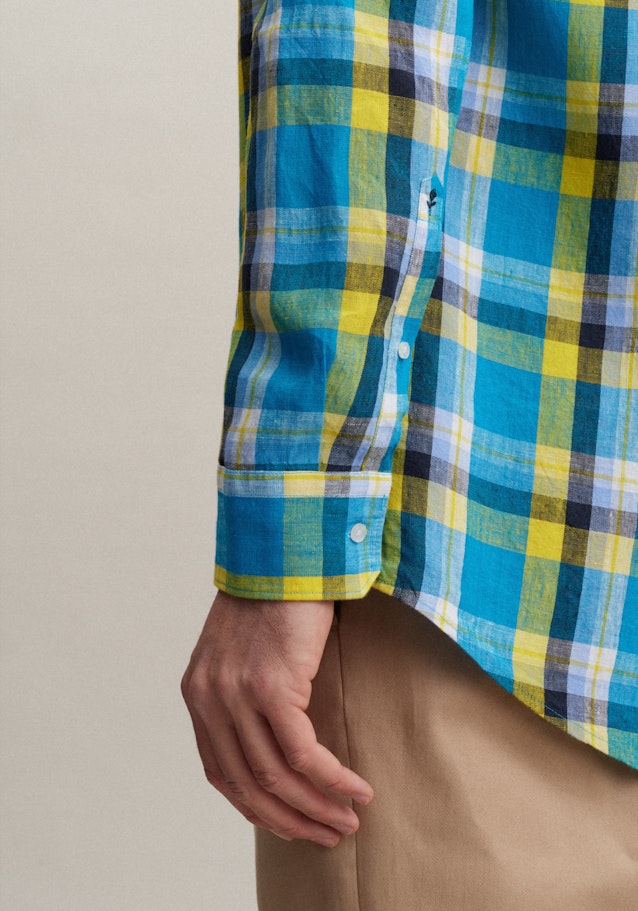 Business Shirt in Regular with Button-Down-Collar in Turquoise |  Seidensticker Onlineshop